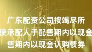 广东配资公司按竭尽所能基准促使承配人于配售期内以现金认购债券